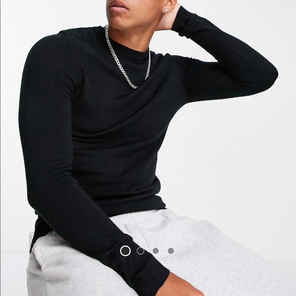 ASOS Design Black Cotton Sweater NWT